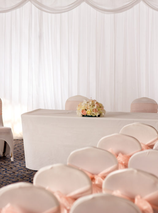 Chairs laid out in theatre style in The Central Avenue Suite at Mercure Bolton Georgian House Hotel.